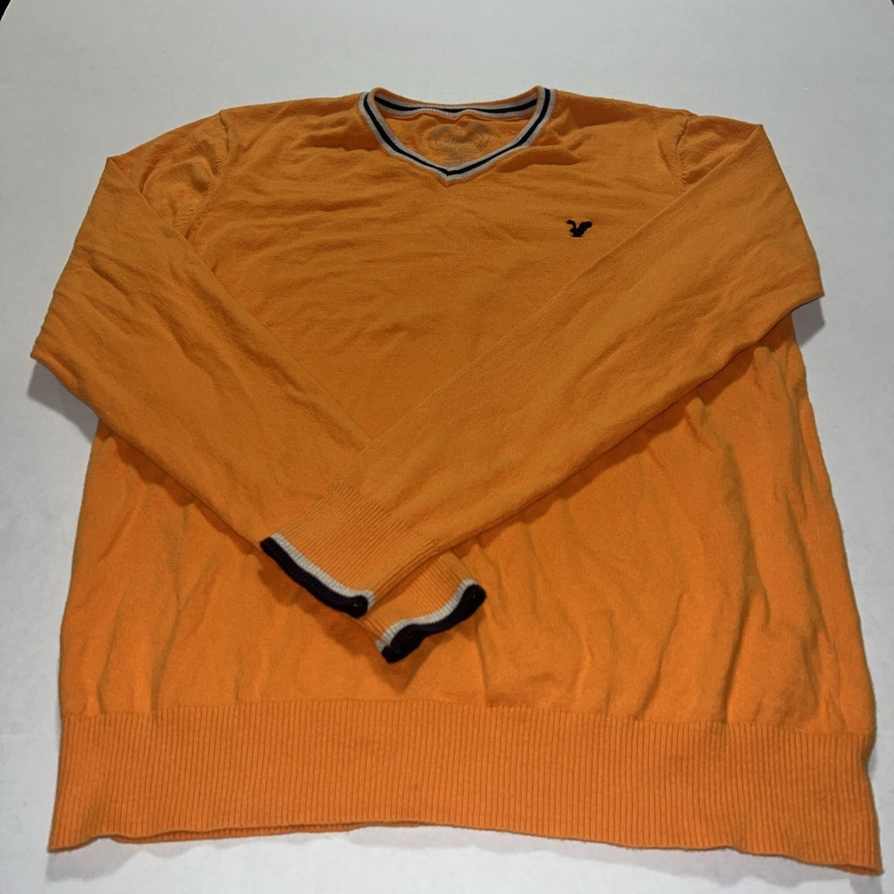 American Eagle Men's Vintage Prep Fit Sweater Size L Orange